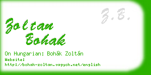 zoltan bohak business card