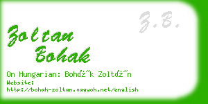 zoltan bohak business card
